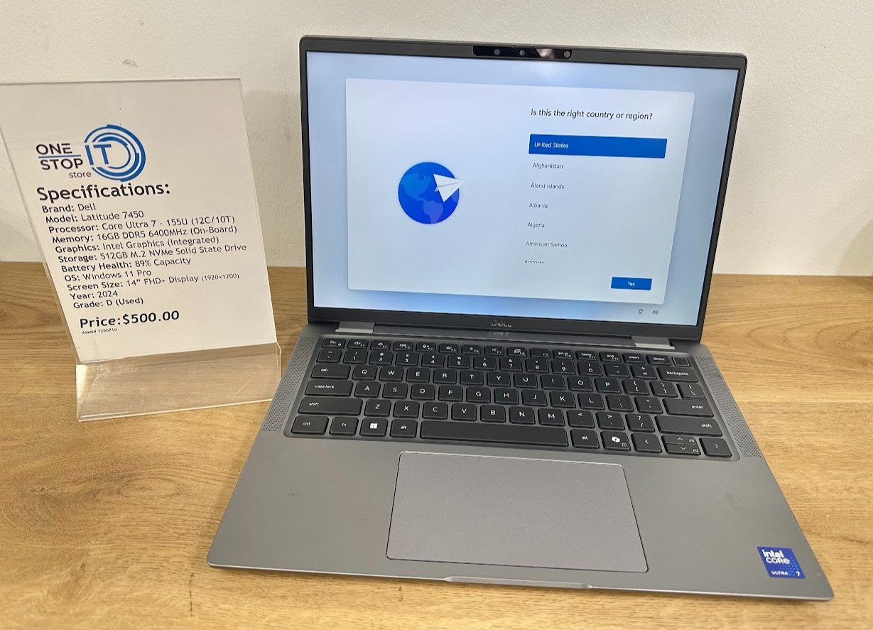 Dell Latitude 7450, Core Ultra 7 155U, 16GB DDR5, Intel Graphics, 512GB SSD 2024