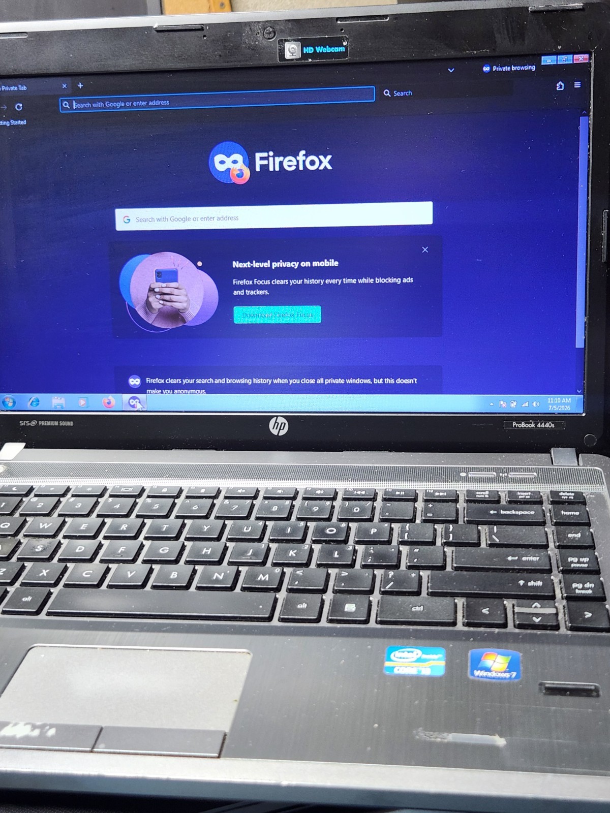 HP ProBook/4440s/14″/Core i3/4GB Ram 128GB SSD/Win 7 Pro/DVD/SRS Sd/Good Battery