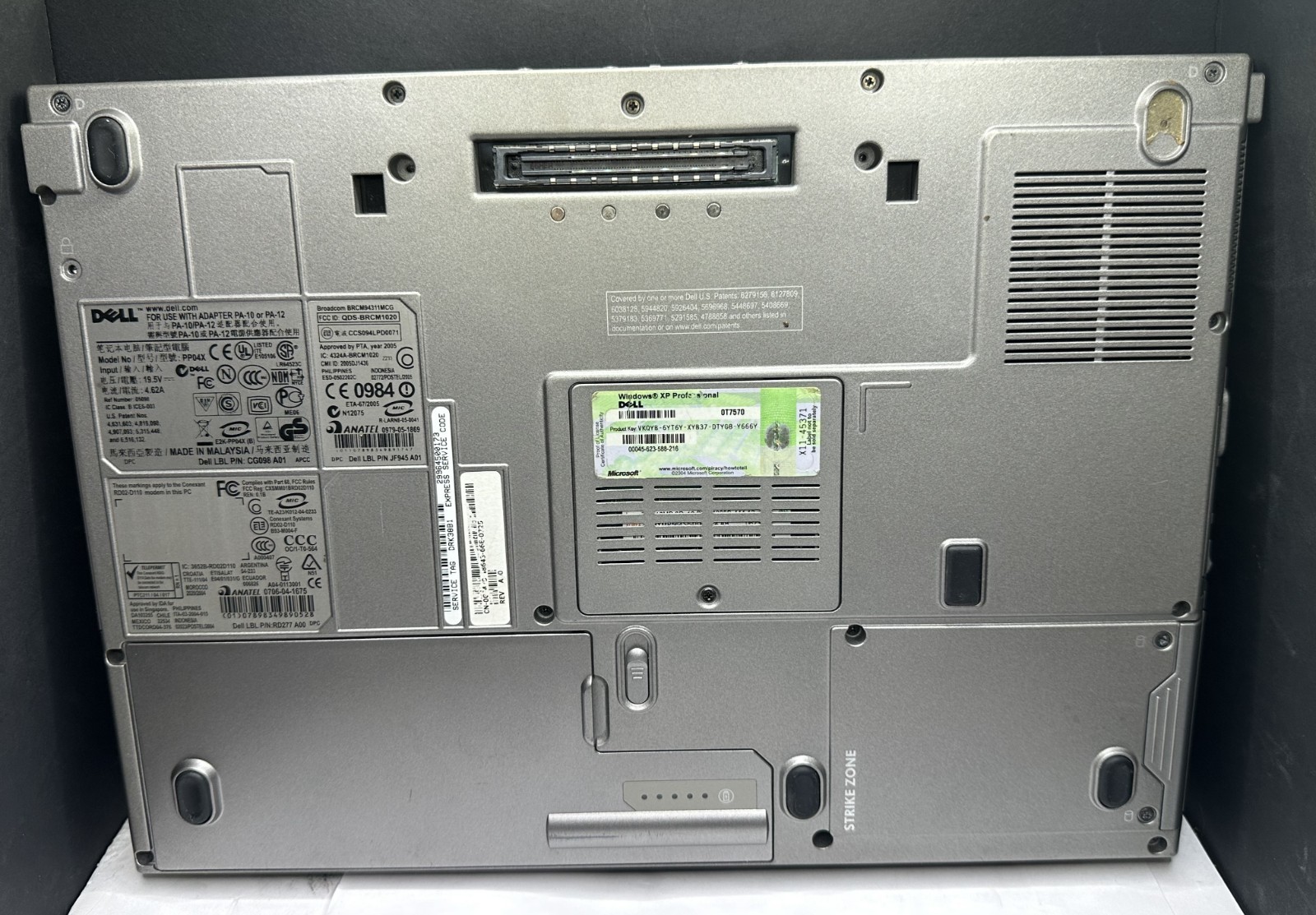 DELL D820 CORE 2 DUO, WIN 98, 64 GB SSD POWER ADAPTER, STRICTLY FOR PARTS/REPAIR