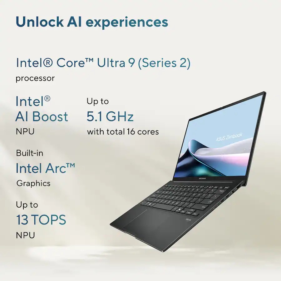 ASUS Zenbook 14 OLED UX3405CA‑U9321TB • Ultra 9 285H • 32GB RAM • 1TB SSD •
