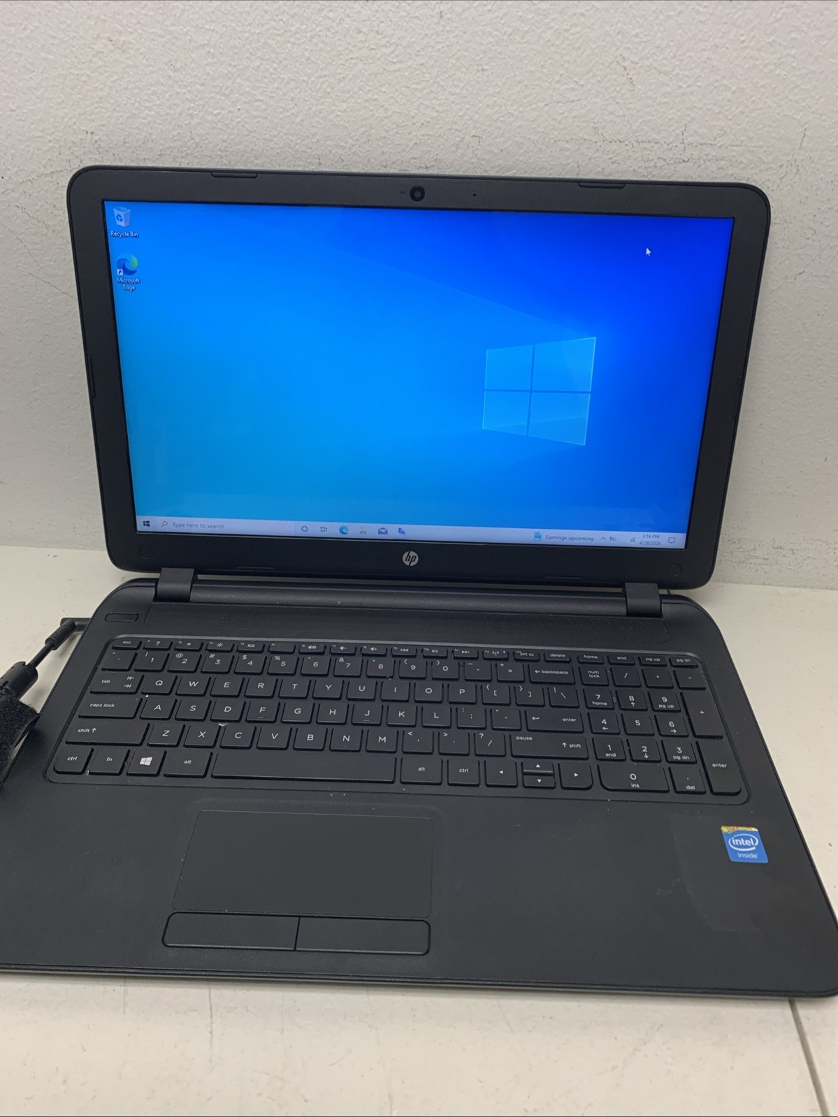 HP 15-notebook Intel Celeron N2830 2.16GHz 4GB Ram 500gb Hdd Wi 10 Home Need Ba