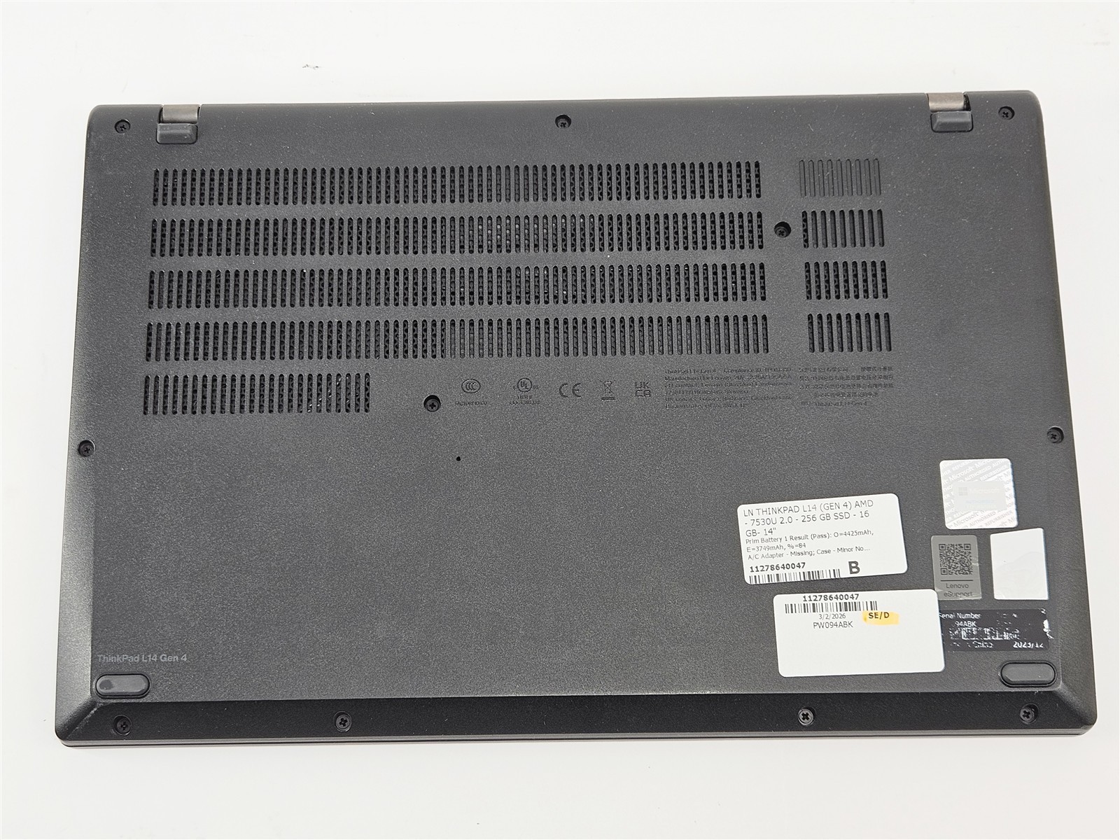 ThinkPad L14 Gen 4 AMD 16GB RAM 256GB SSD Ryzen 5 PRO 7530U Win11 Home