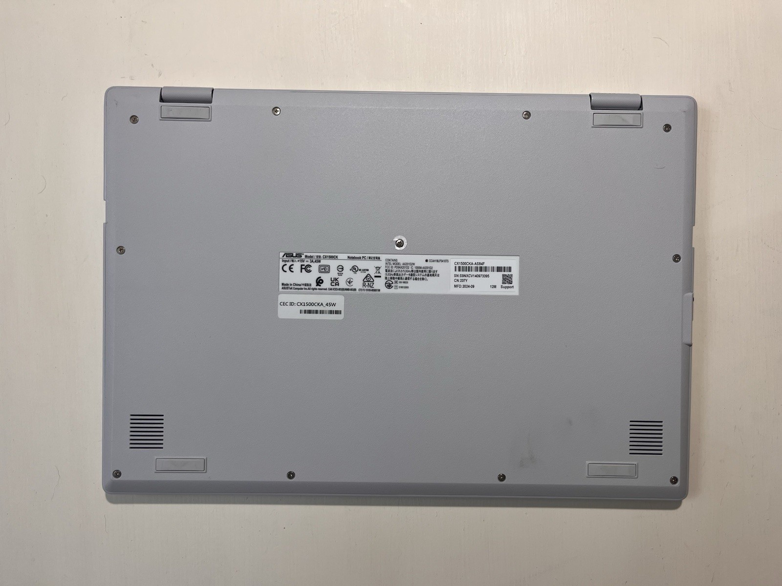 Asus Chromebook CX1 15.6” Lightly Used CX1500CKA-AS84F