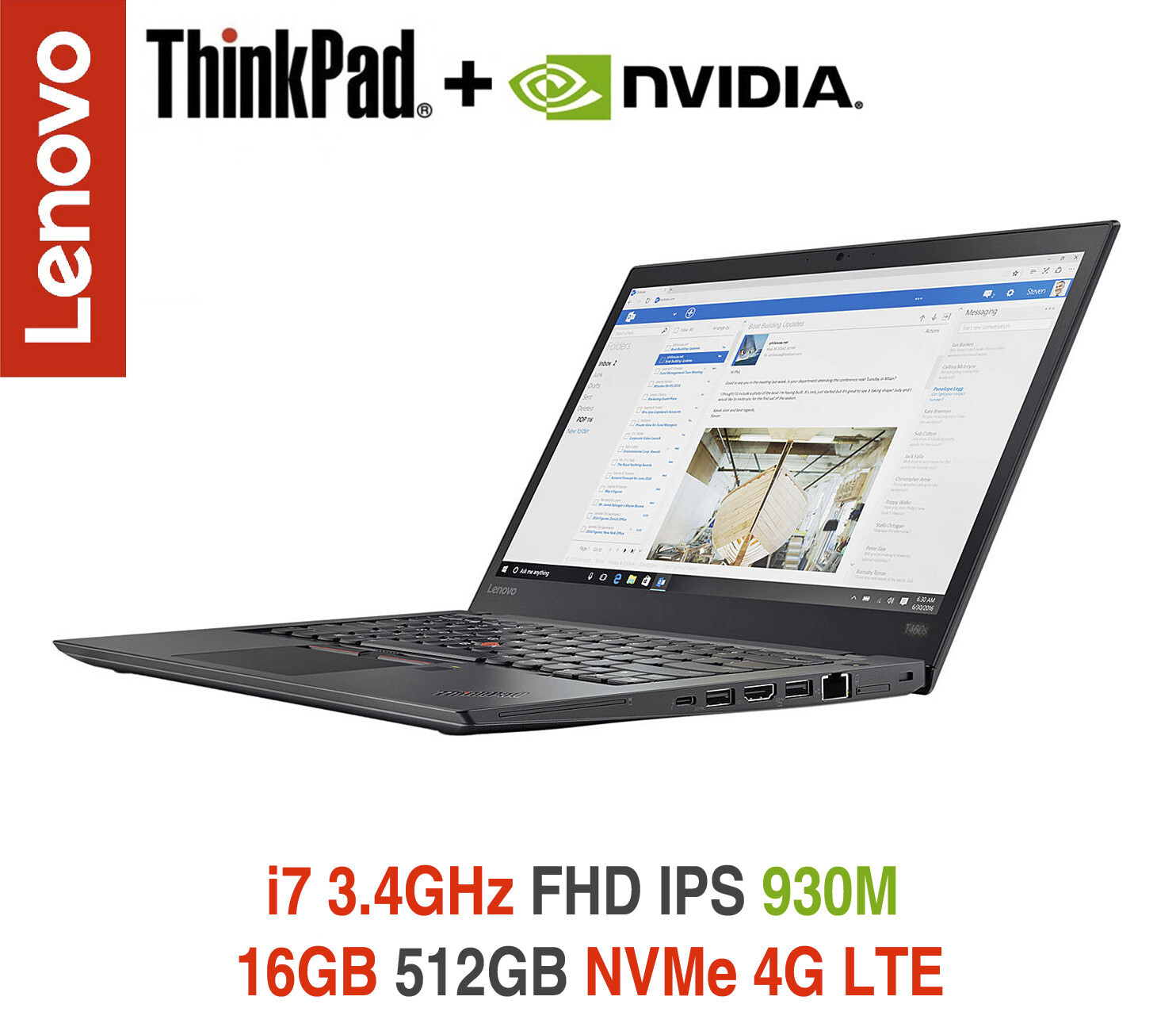 CLEARANCE ThinkPad T460s i7 3.4GHz 930M FHD 16GB 512GB BL 4G LTE Warranty T14s