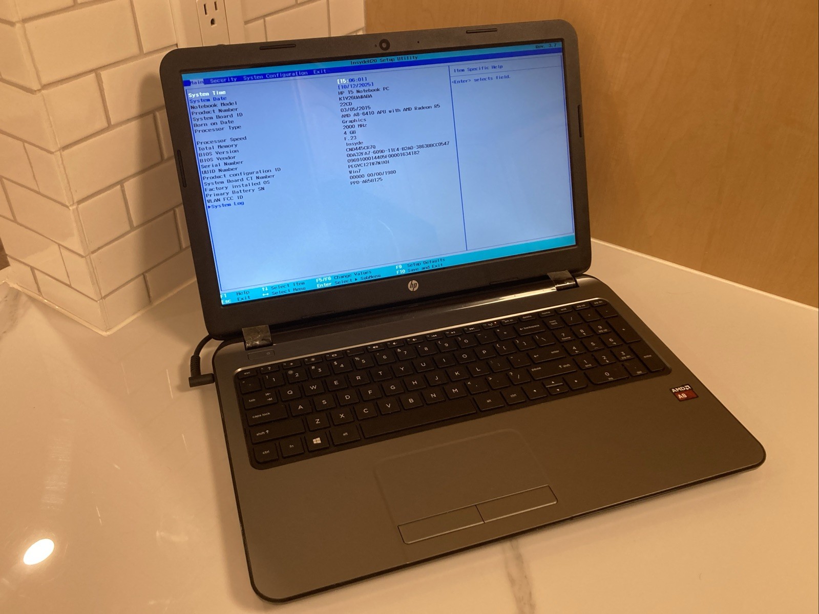 💻 HP Notebook 15-g023cl ⚙️ AMD A8-6410 Radeon R5 | 4GB RAM | No HDD | Boots Up