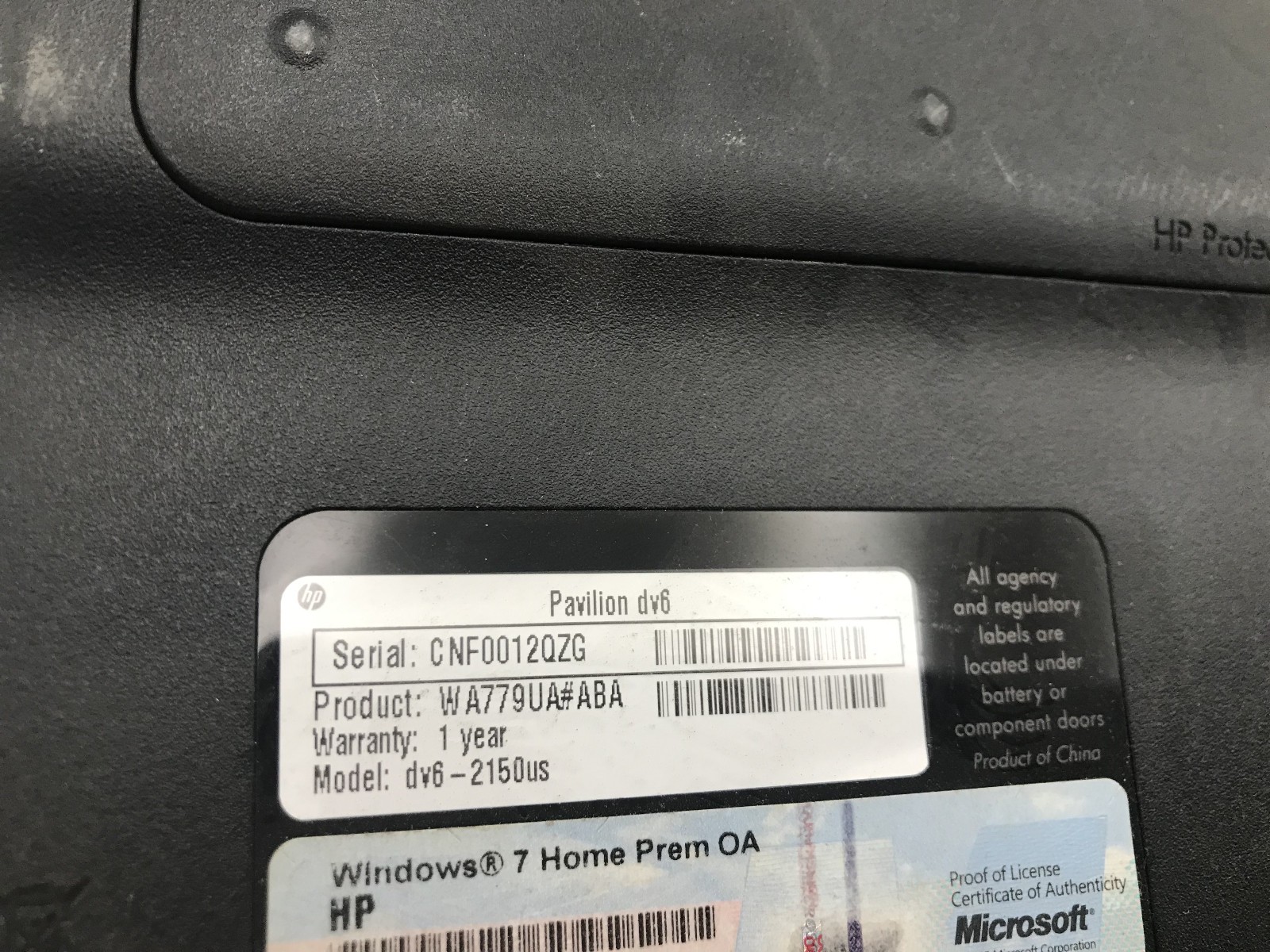 HP PAVILION DV6 2150US – FOR PARTS/REPAIR – INTEL I3 330M – 4GB RAM – READ – BB