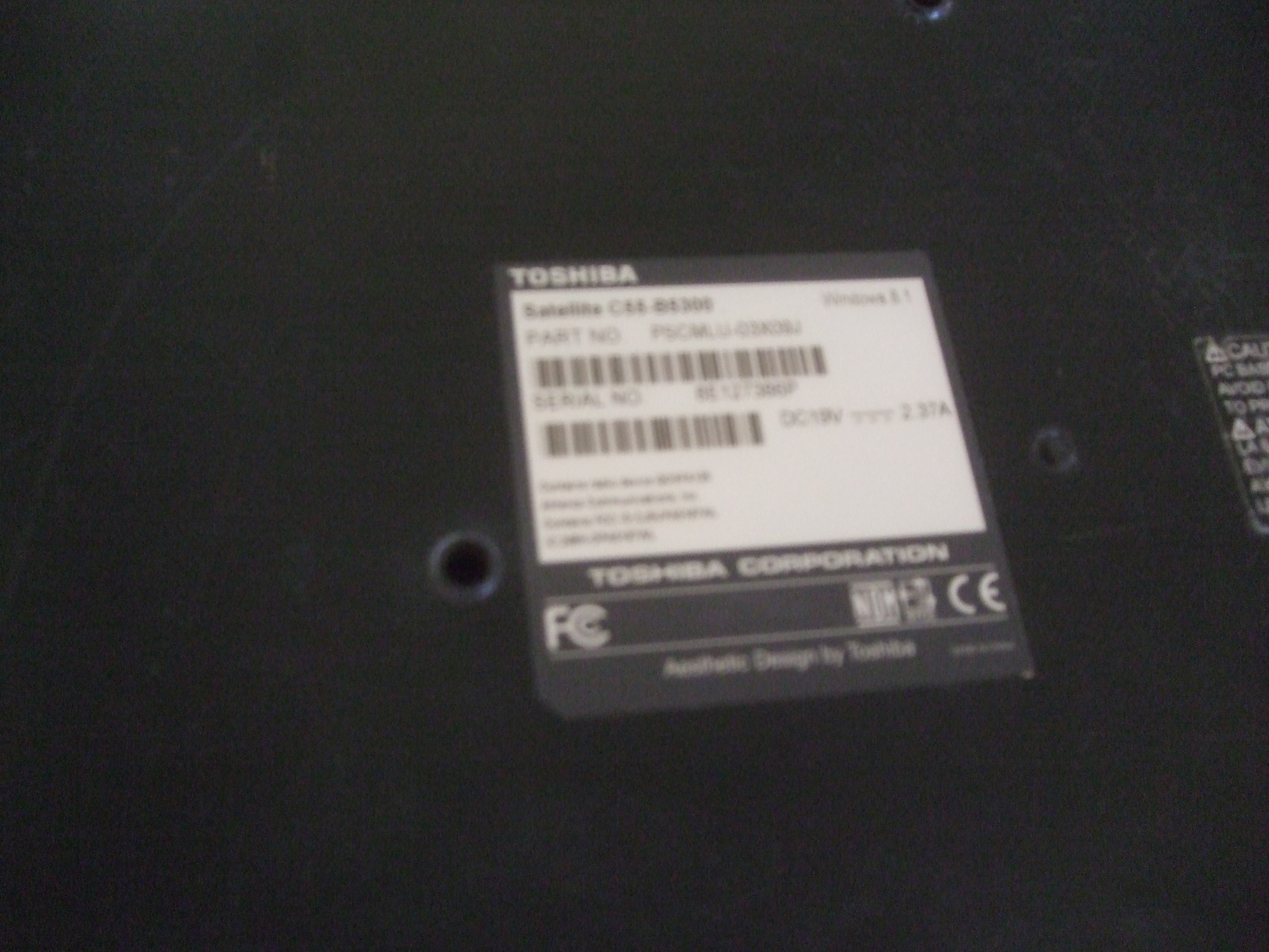 Toshiba Satellite C55-B5300 15.6″ no HD Intel N2840 2.58GHz 2.1GHZ 4GB DVD-PARTS