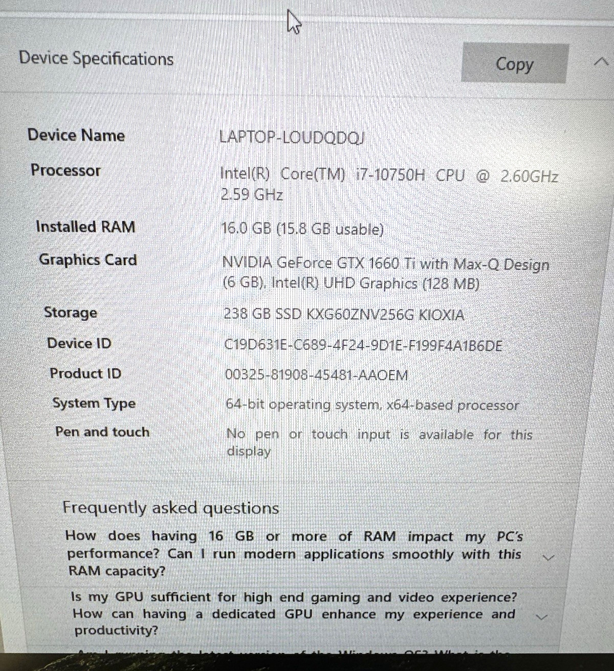 HP Pavilion 17-cd1030nr *17″FHD*i7-10750H 2.6GHz 16GB 256GB *GTX 1660 Ti 6GB