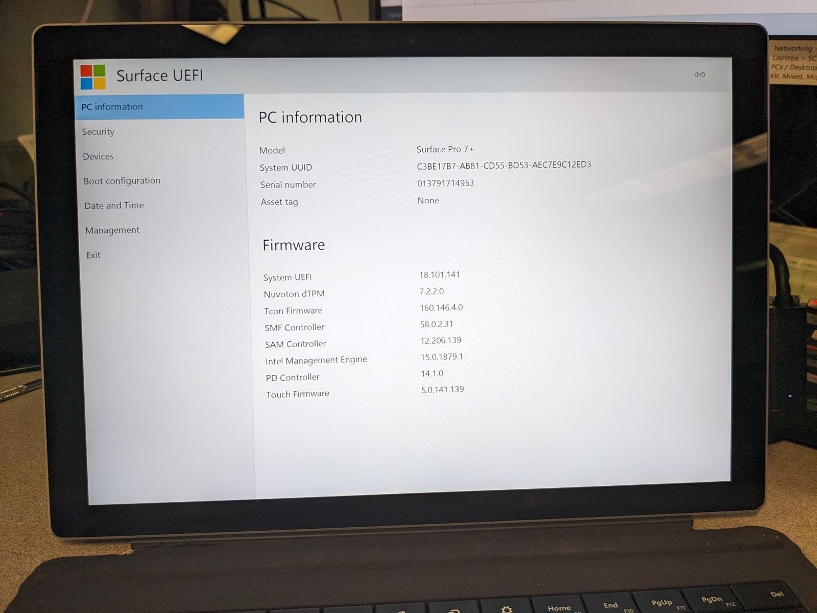 MICROSOFT SURFACE PRO 7+ (1960) i7-1165G7 @ 2.80GHz, 16GB RAM, NO HDD/OS