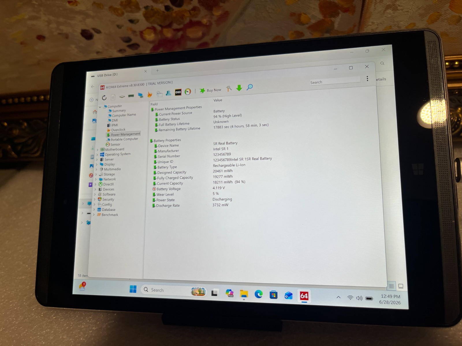 HP 608 G1 Pro tablet Windows 11 PRO -24WH