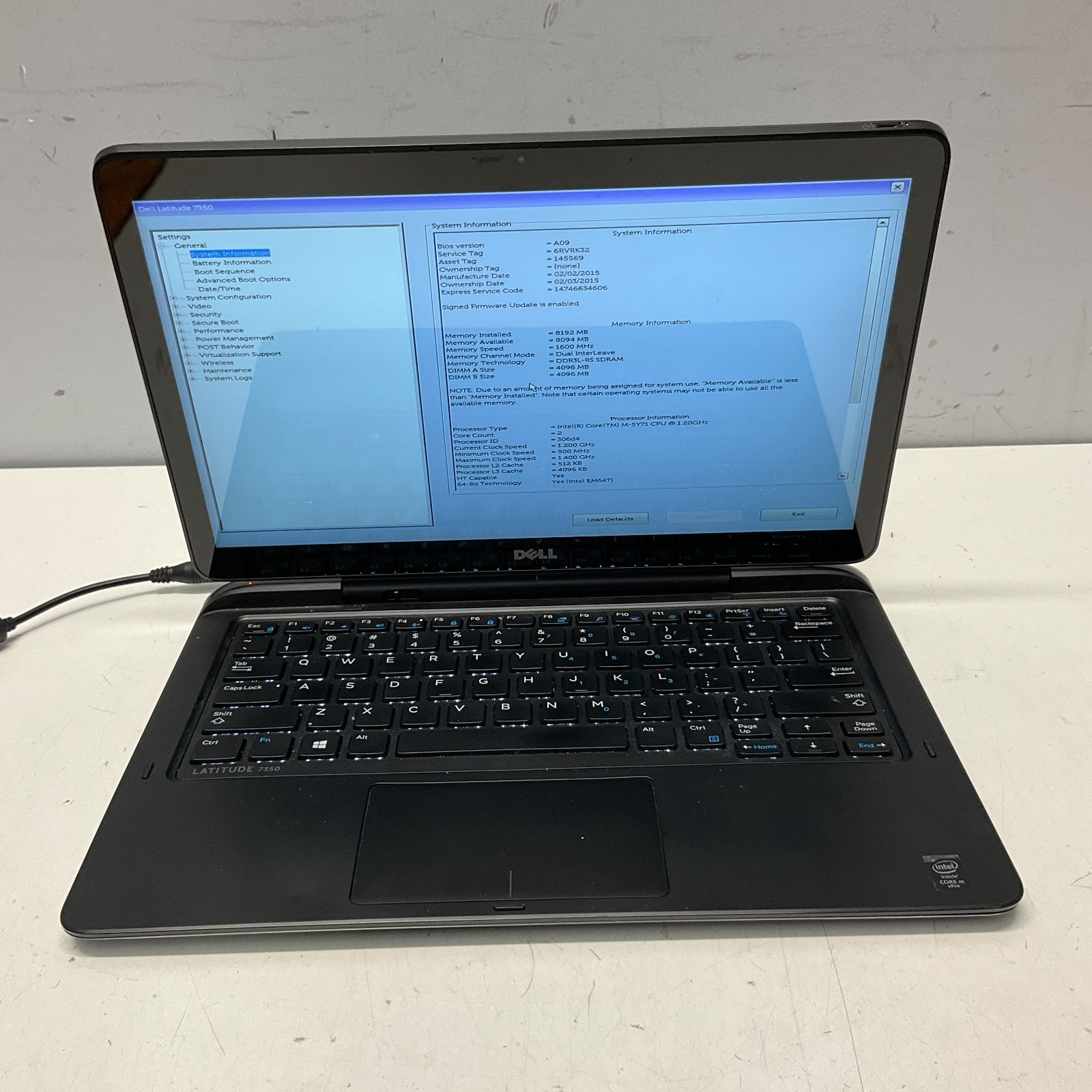Dell Latitude 7350 TOUCH Core m-5Y71 @ 1.20GHz 8GB RAM 128GB SSD NO OS BAD BATT