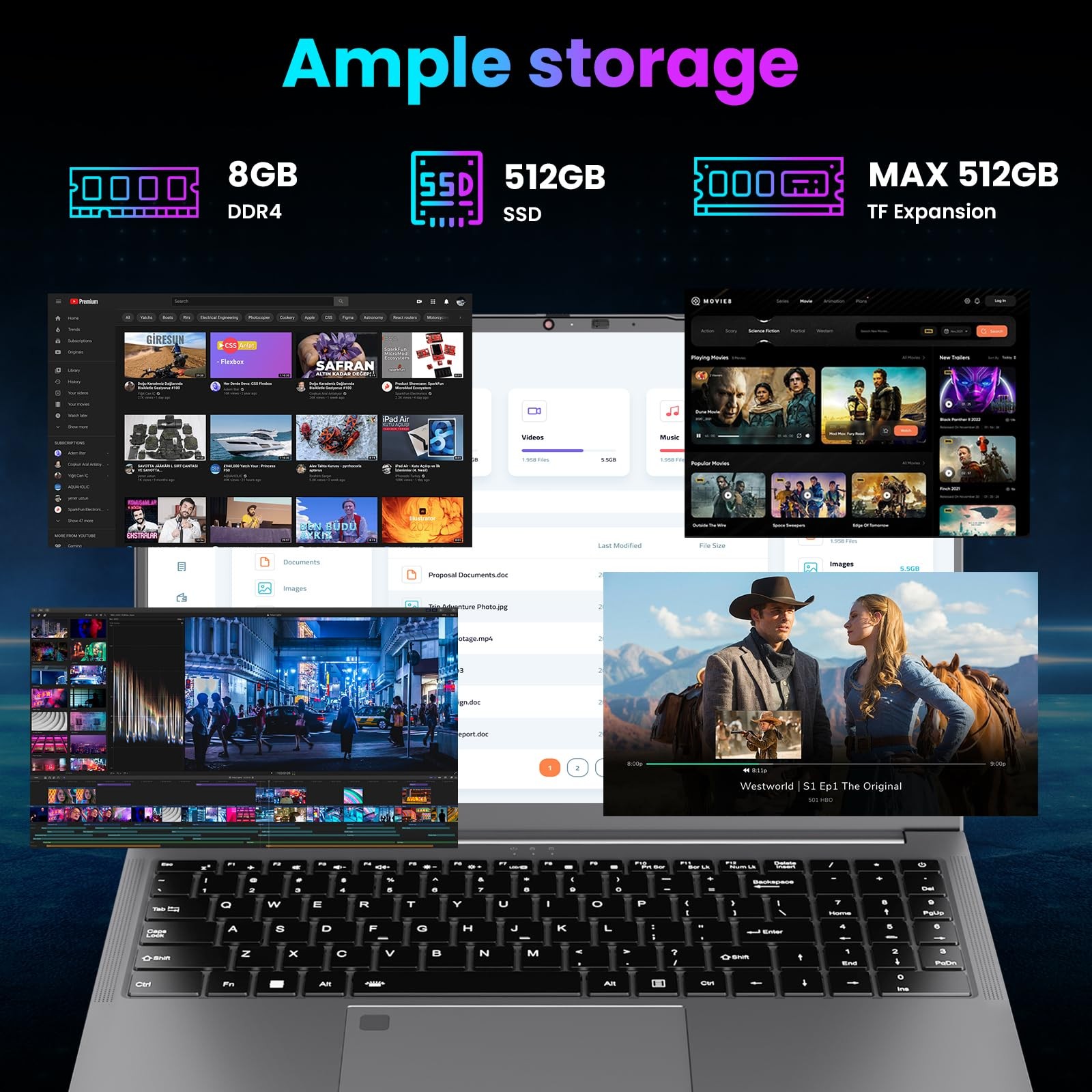 15.6″ Laptop i9-9880H 8GB RAM 512GB SSD Windows 11 Backlit Keyboard