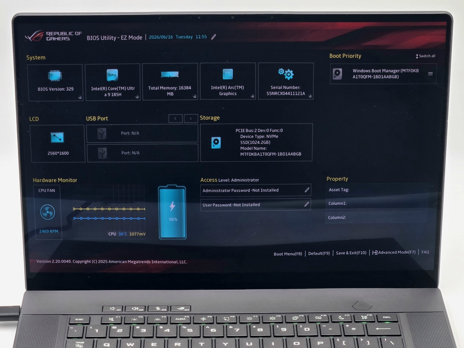 ASUS ROG Zephyrus G16 GU605MI 16 OLED Ultra 9 185H 16GB 1TB RTX 4070