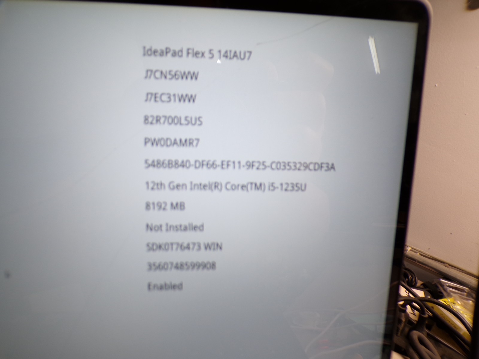 Lenovo IdeaPad Flex 5 14IAU7 INTEL CORE I5-1235U 8GB RAM 14″ Touch #27270