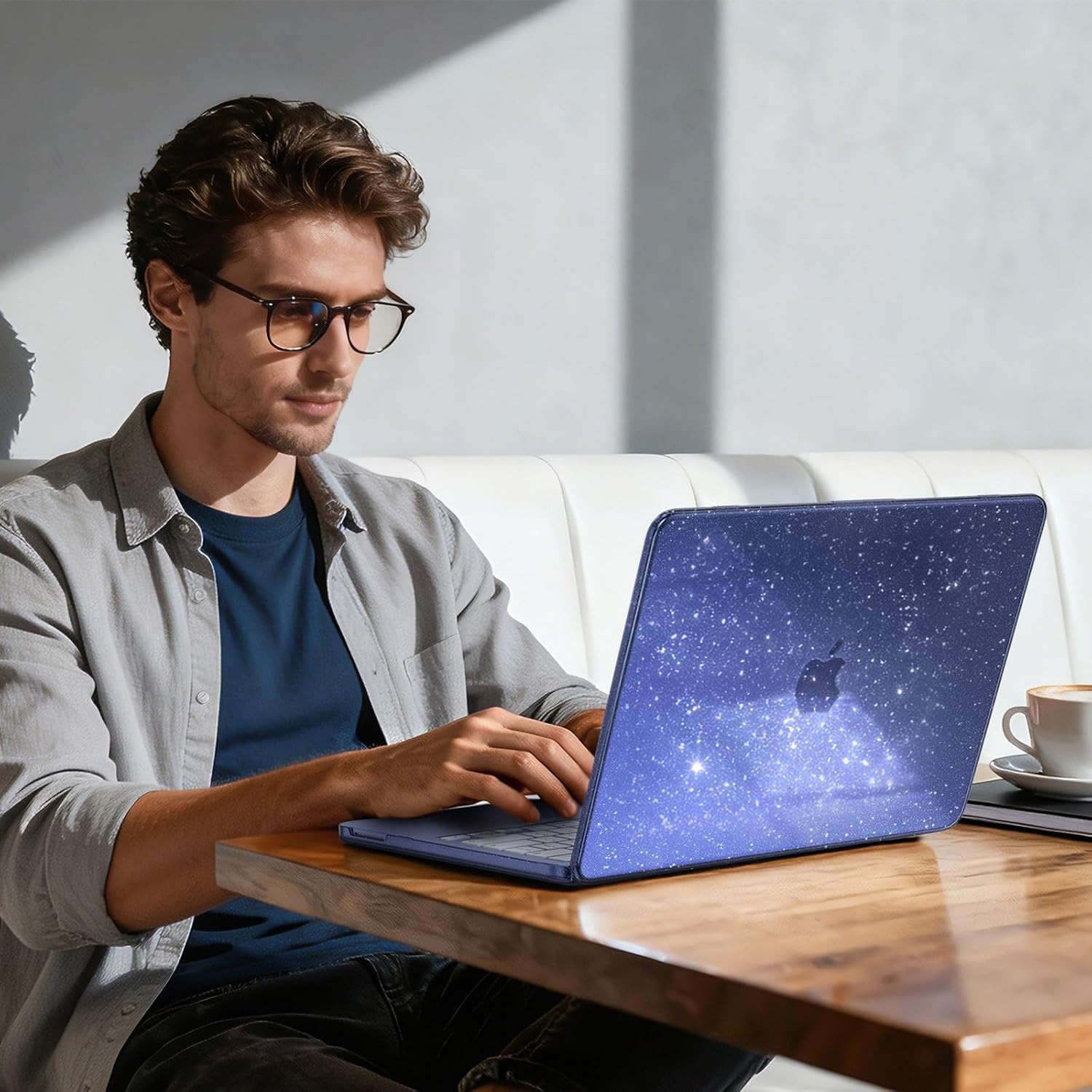 MacBook Neo Case 13 inch 2026 Model A3404 with A18 Pro Chip, Sparkly Indigo