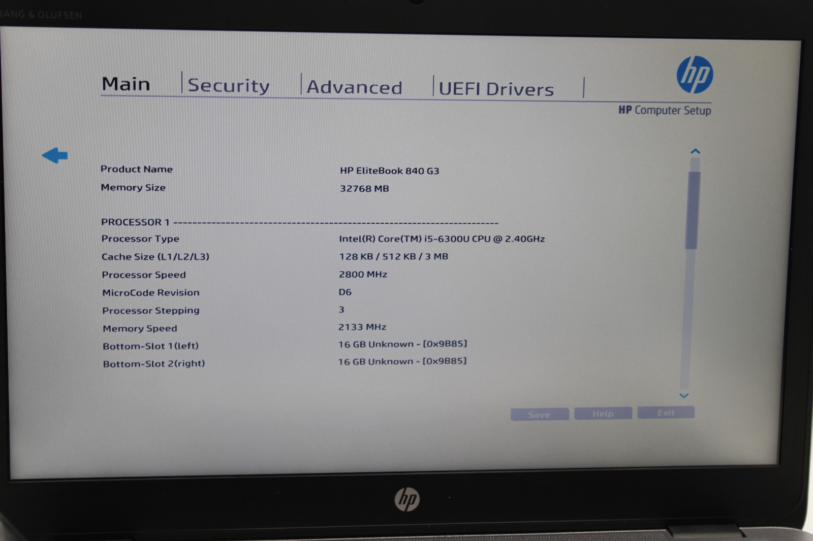 HP EliteBook 840 G3 i5-6300U @ 2.4 GHz 32GB RAM 256GB SSD No OS