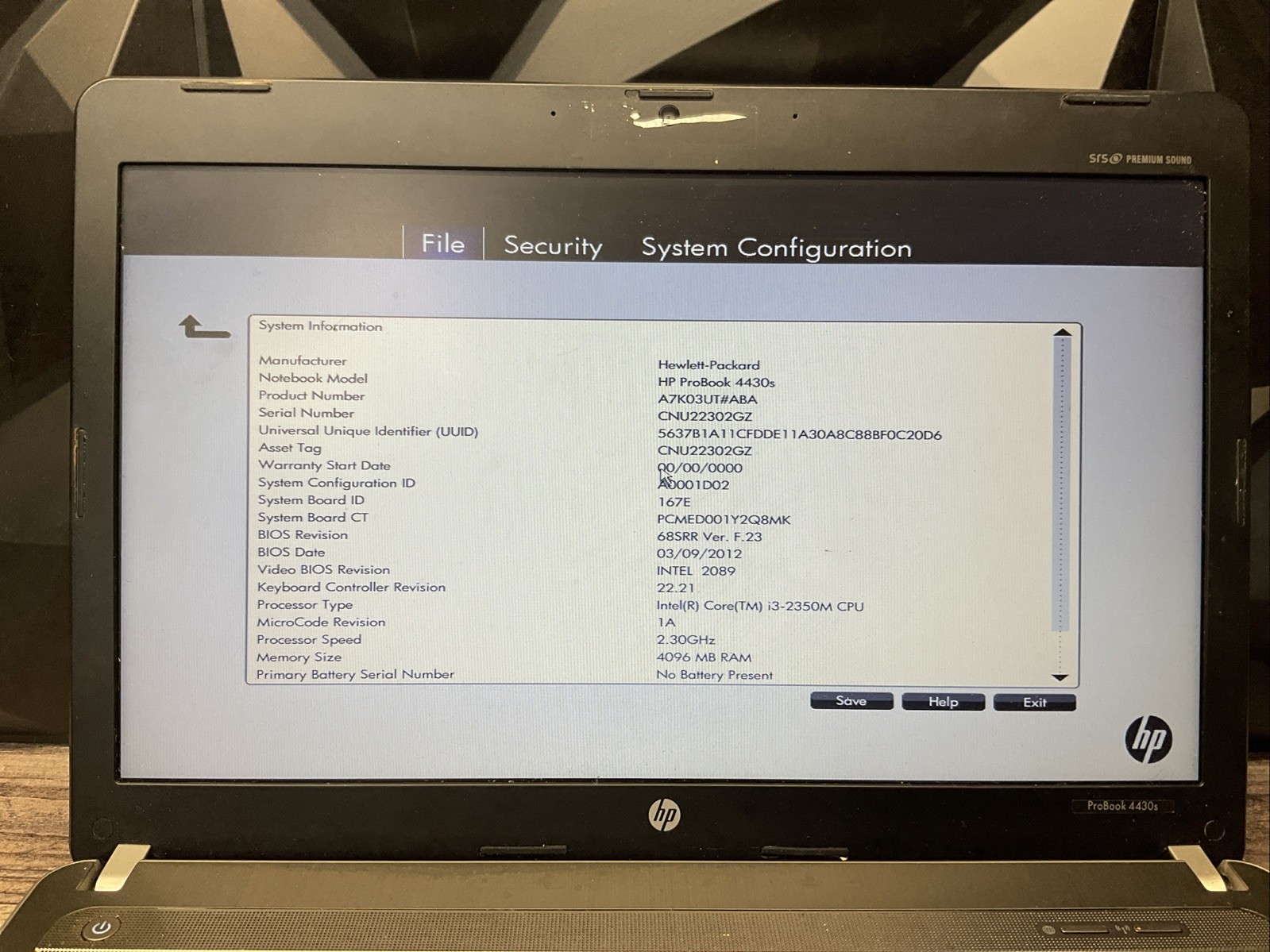 ProBook 4430s / i3 2nd / No RAM Laptop Notebook PC / C10