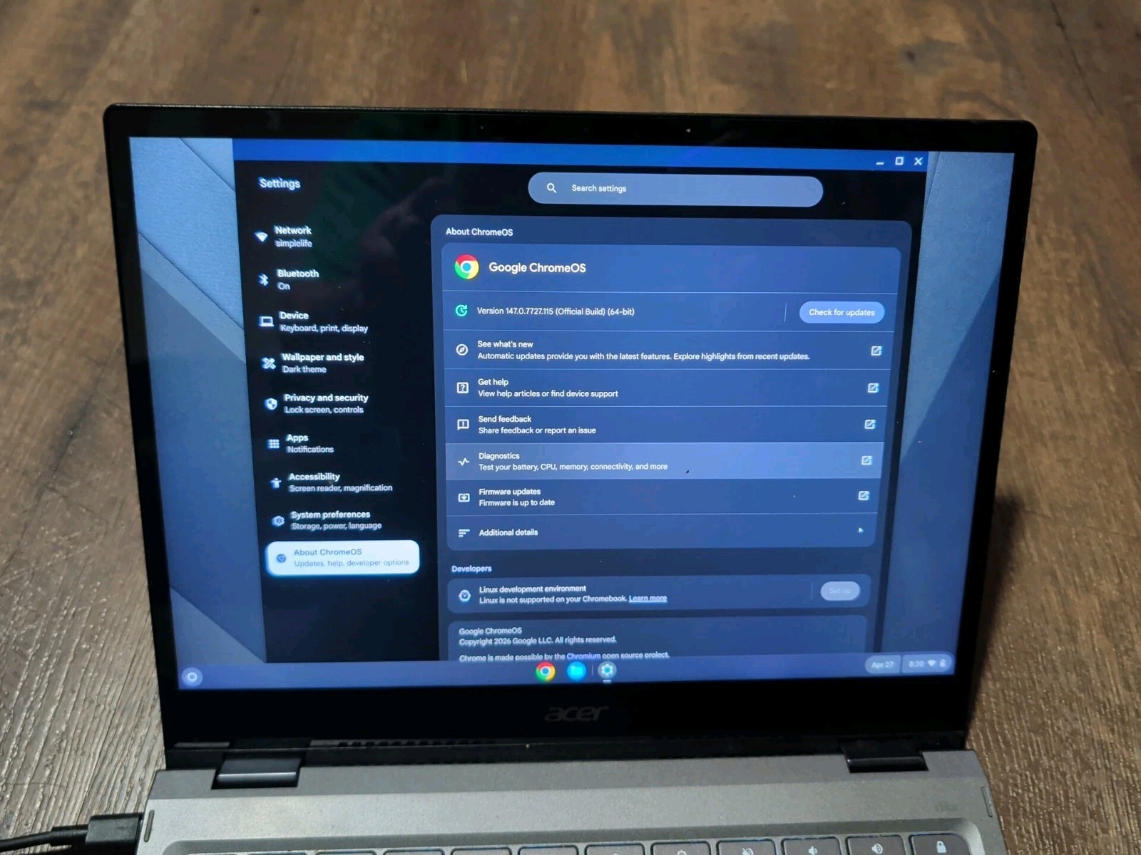 Acer Chromebook Spin 713 CP713-3W 2in1 | Intel i5-11th Gen | 8GB RAM