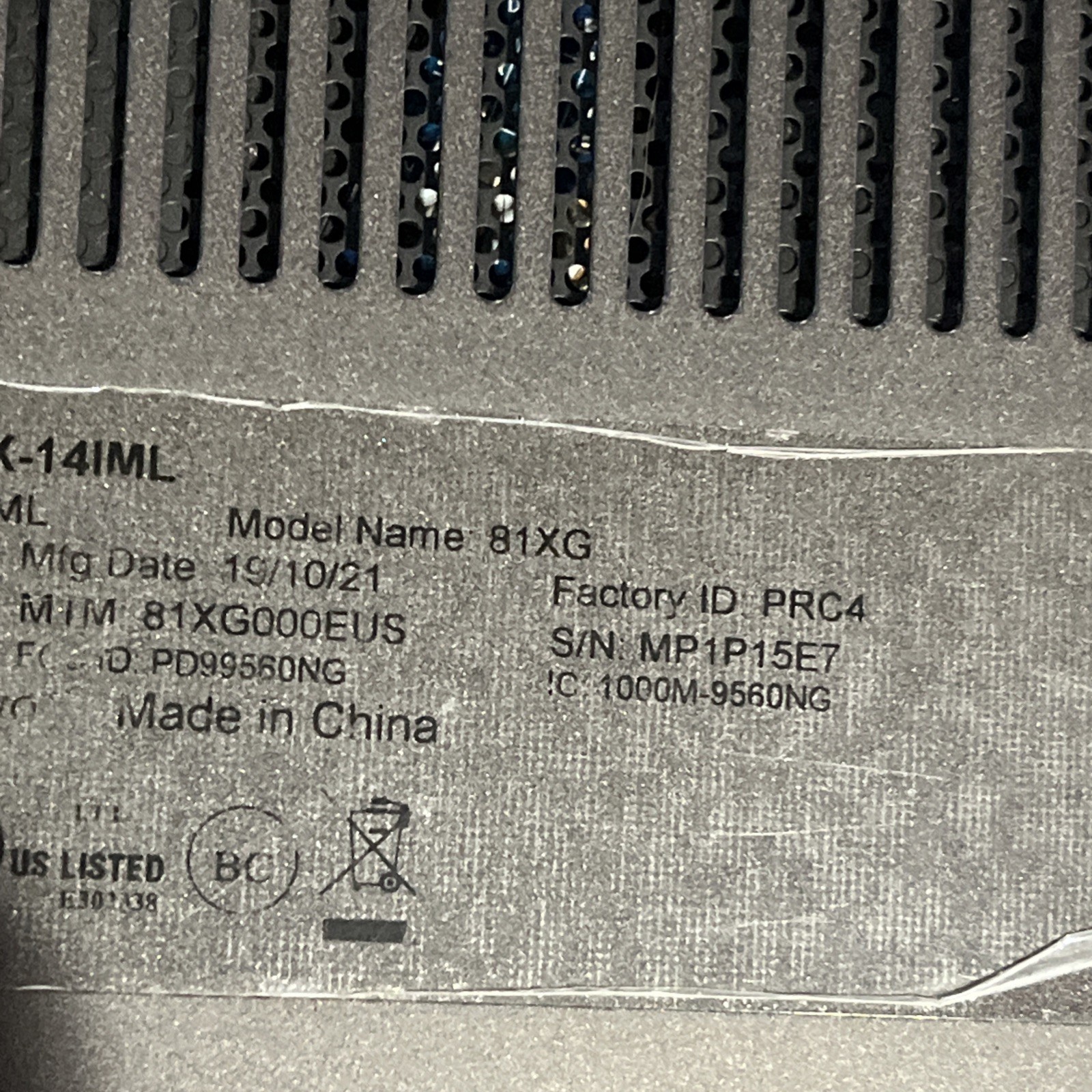 LENOVO THINKPAD FLEX 14IML 8GB RAM NO HD