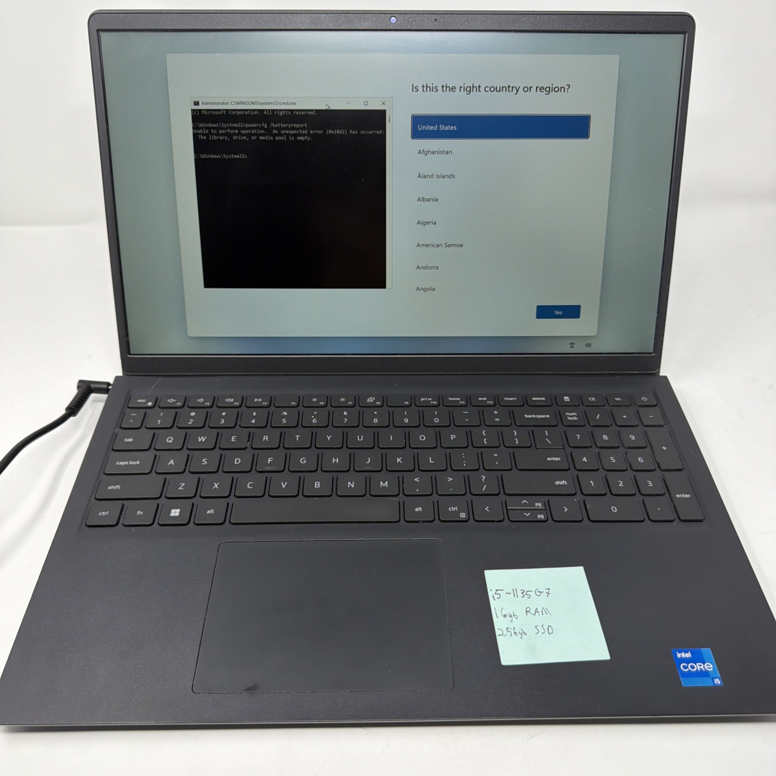 Dell Vostro P112F i5-1135G7 16GB 256GB SSD 15.6″ FHD Win11 Pro Bad Battery