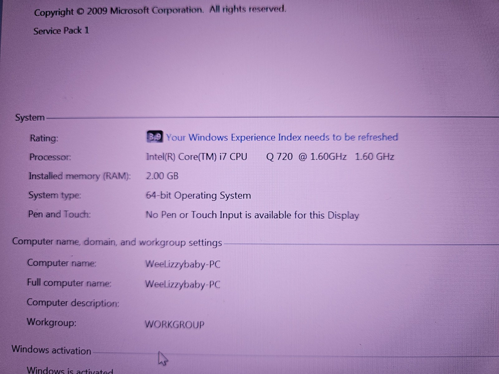 Lenovo ThinkPad W510 i7 Q720 2GB of RAM 128GB SSD HDD Windows 7 Pro