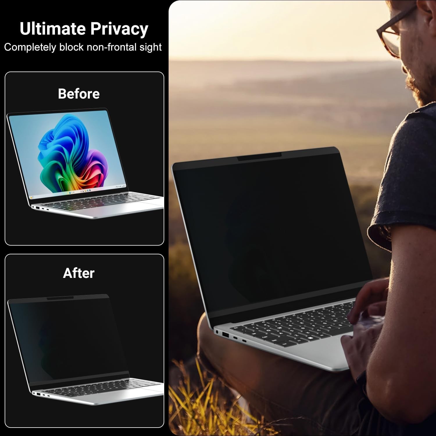 Screen Protector for 13.5 Inch Microsoft Surface Laptop – Magnetic Privacy, Anti