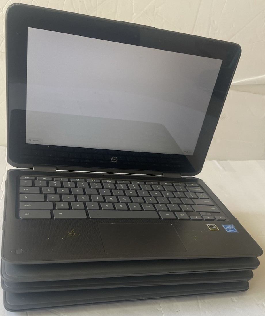 Lot of 4 HP X360 11.6″ Chromebook 2-in-1 TOUCHSCREEN 4GB RAM 32GB *SEE PHOTOS*