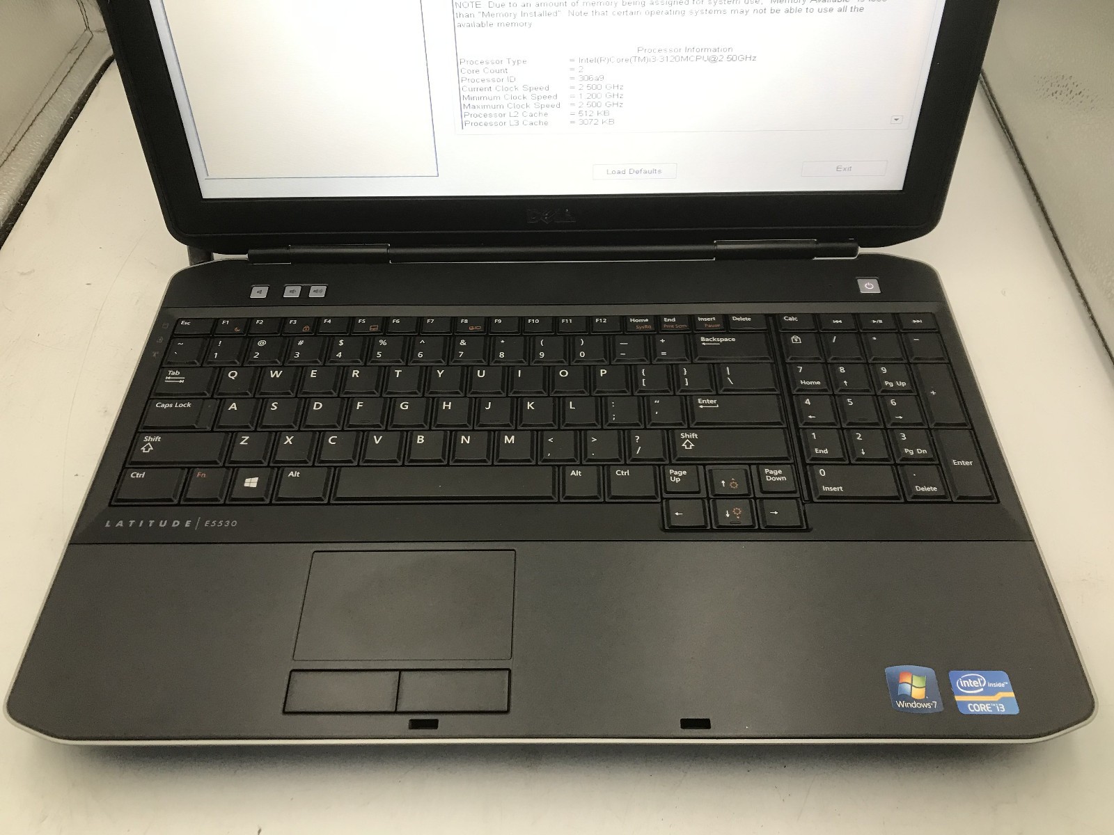 DELL LATITUDE E5530 – BOOTS TO BIOS/BAD LCD – INTEL I3 3110M – 8GB RAM -READ- BB