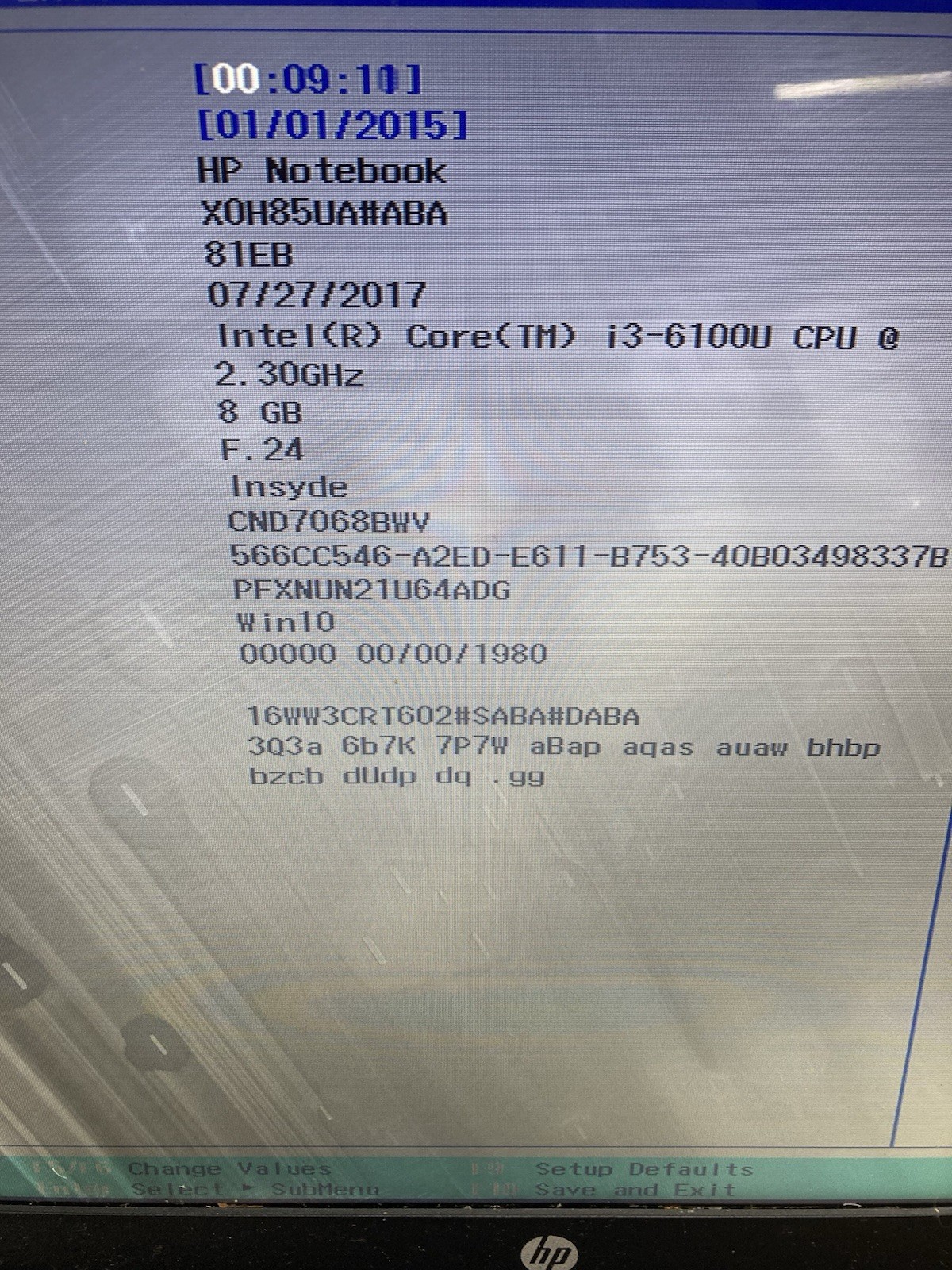 HP 15-ay039wm Laptop Intel Core i3-6100U 2.3GHz 8GB RAM No HDD – Boot to BIOS