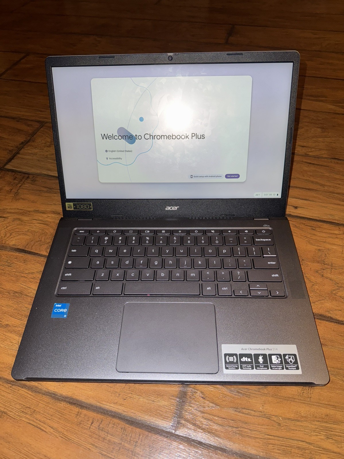 Acer Chromebook Plus 514 14″ 8GB 128GB Intel i3-N305