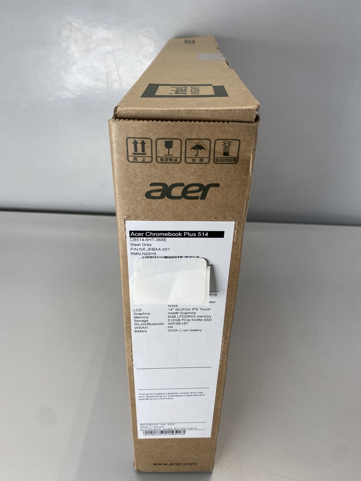 Acer Laptop Chromebook Plus 514 14″ Intel Core i3-N355 512GB- Gray