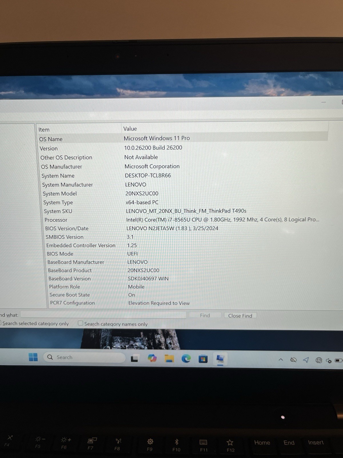 Lenovo ThinkPad T490s i7-8565U @ 1.80GHz 8/256GB 620 14″ TOUCH #80B *read desc*