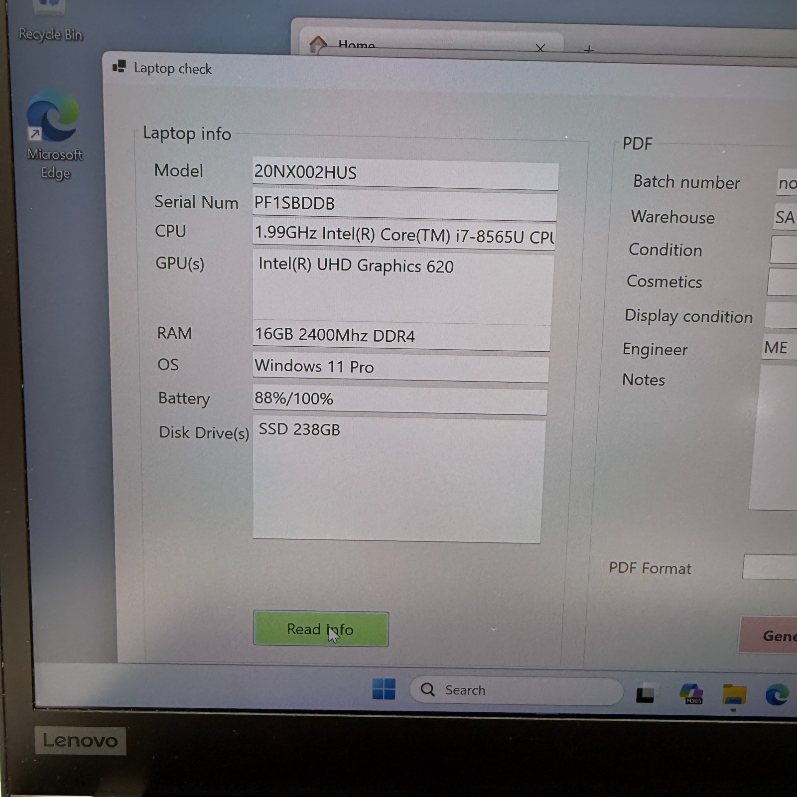 Lenovo ThinkPad T490s 14″ i7-8565U 16GB RAM 256GB SSD Win11 Pro See Pictures