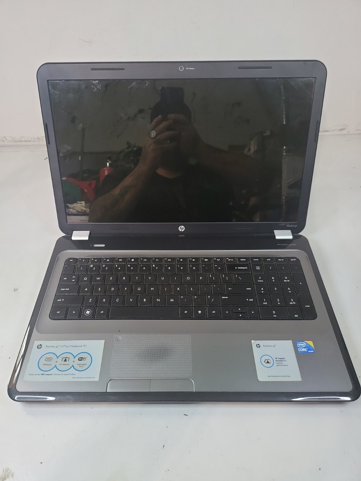 HP Pavilion G7-1070US Notebook PC Intel Corei3 No Battery No Charger Untested