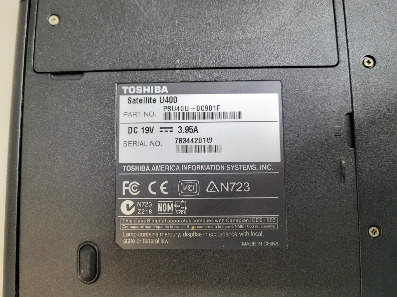 SET OF 6 TOSHIBA SATELLITES M30-S309 U400 A305-S6857 M115-S1064 M45 M205 NO HDD