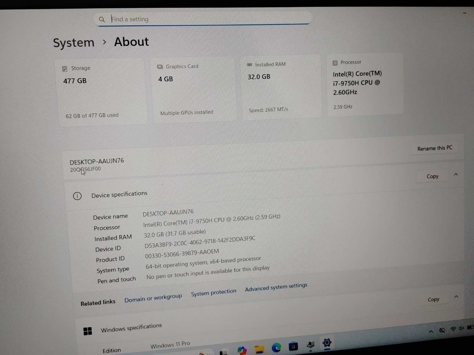 Lenovo ThinkPad P53 Intel i7-9750H 32GB RAM 512GB SSD/ NVIDIA T1000-4GB Gra W11P