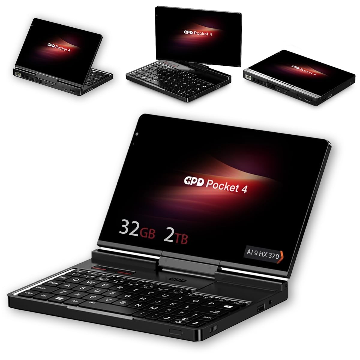 GPD Pocket 4 Mini PC AMD AI 9 HX370 32GB RAM + 2TB SSD USED With 4G LTE MODULE