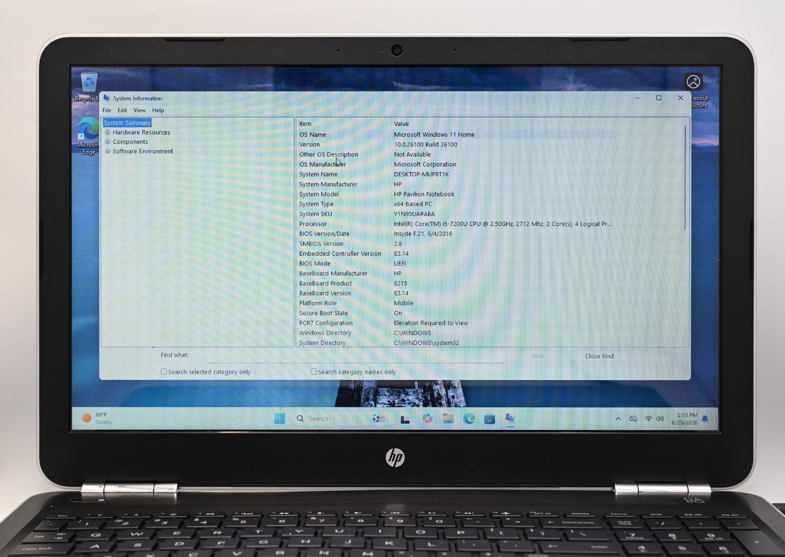 HP Pavillion Notebook i5-7200u 2.5GHz 12GB RAM 240GB HD Touchscreen – NO BATT