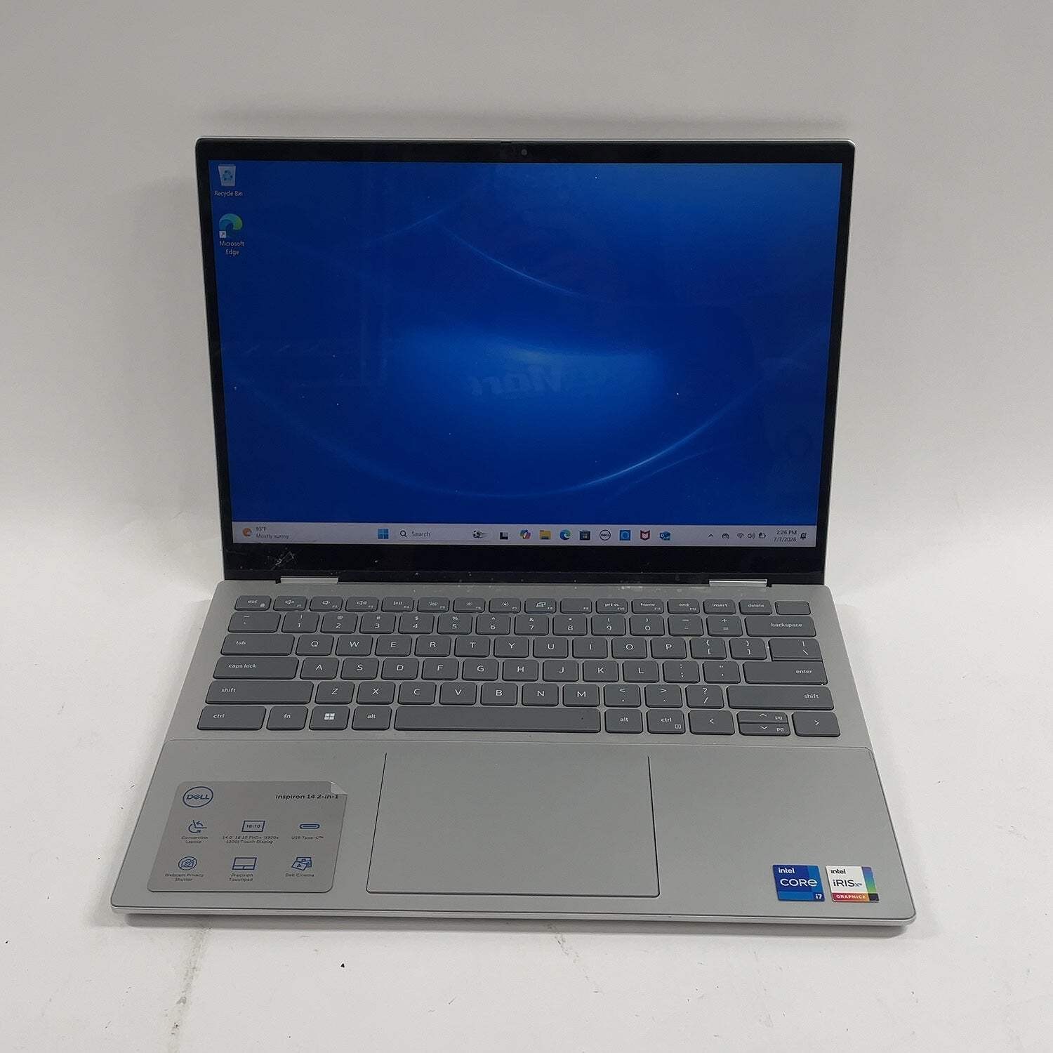 Broken Dell Inspiron 7420 14″ i7-1255U 1.7GHz 16GB RAM 512GB SSD Cracked