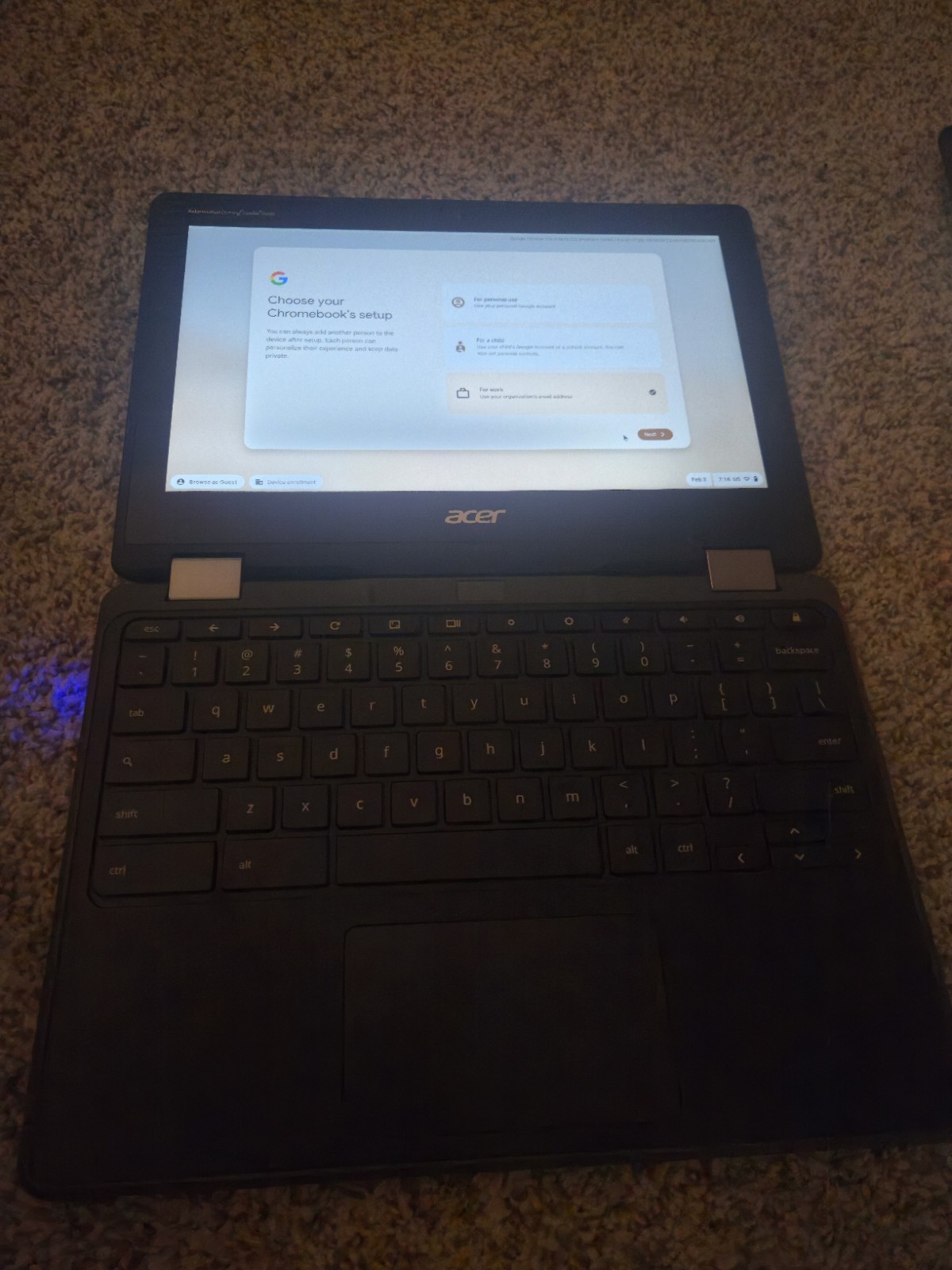 Acer Chromebook Spin 11 2 in 1 11.6″ Touchscreen Intel 4GB RAM 32GB HD