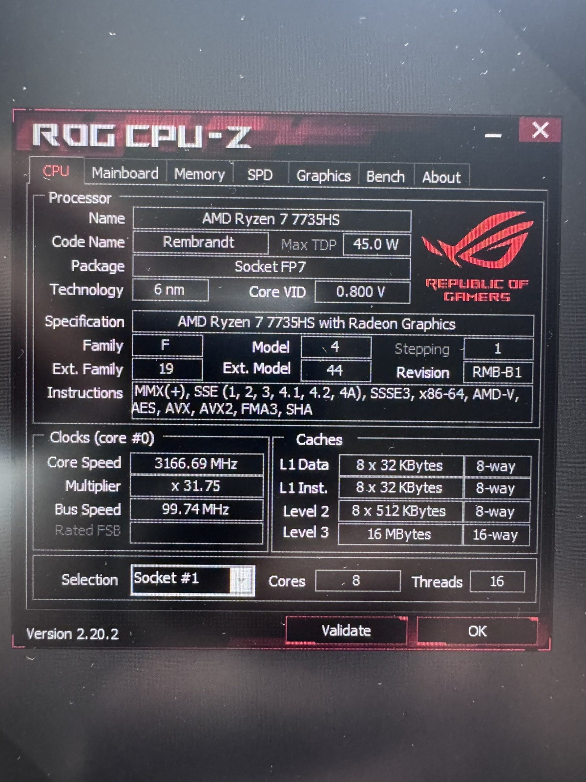 ASUS TUF A16 Gaming Laptop Ryzen 7 7735HS, AMD RX 7700S No Ram/ No Ssd For Parts