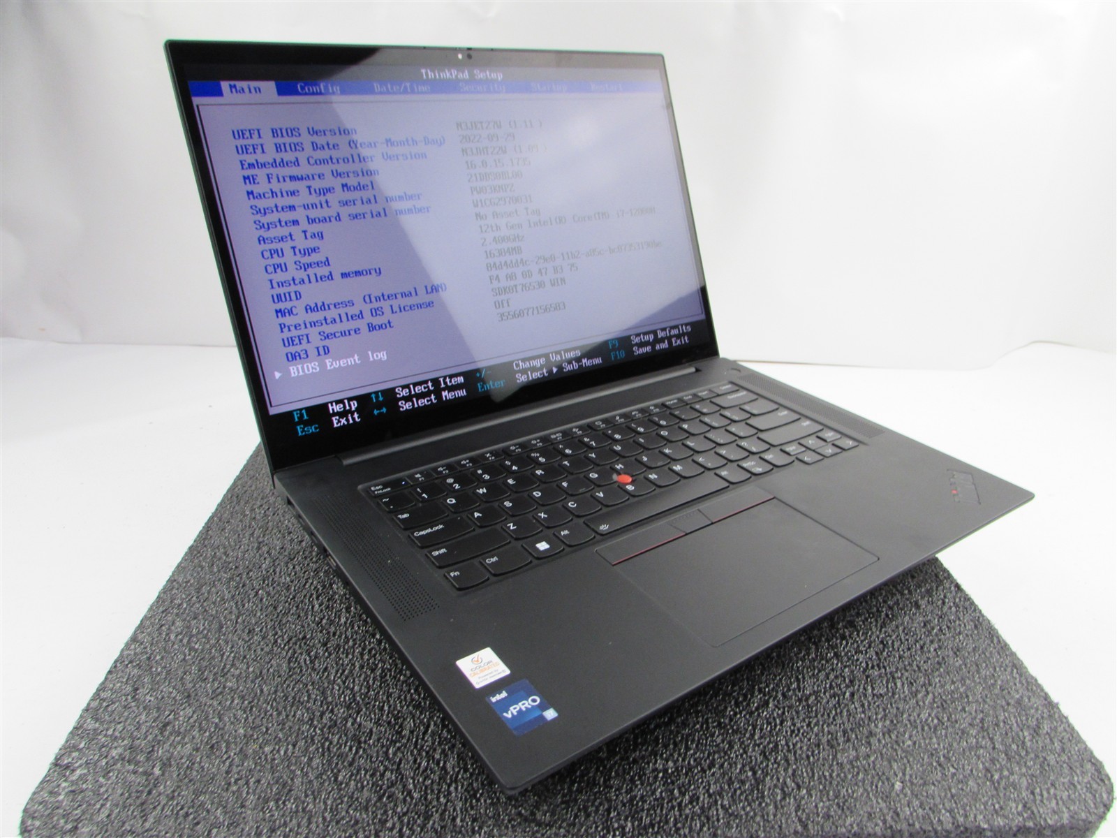 LENOVO THINKPAD P1 (GEN 5) TOUCH i7-12800H 512GB 16GB RAM RTX A1000 WIN 11