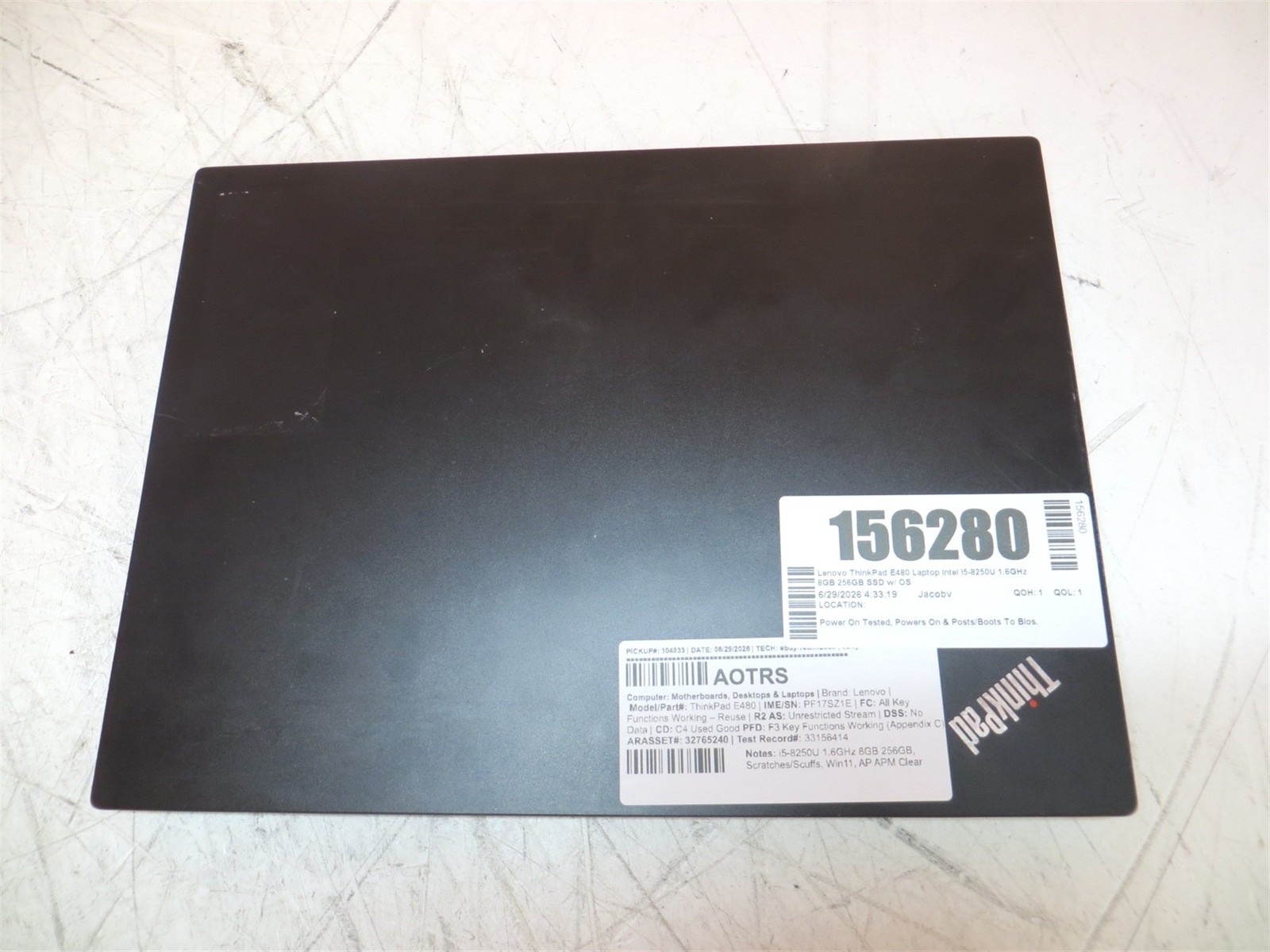 Lenovo ThinkPad E480 Laptop Intel i5-8250U 1.6GHz 8GB 256GB SSD w/ OS