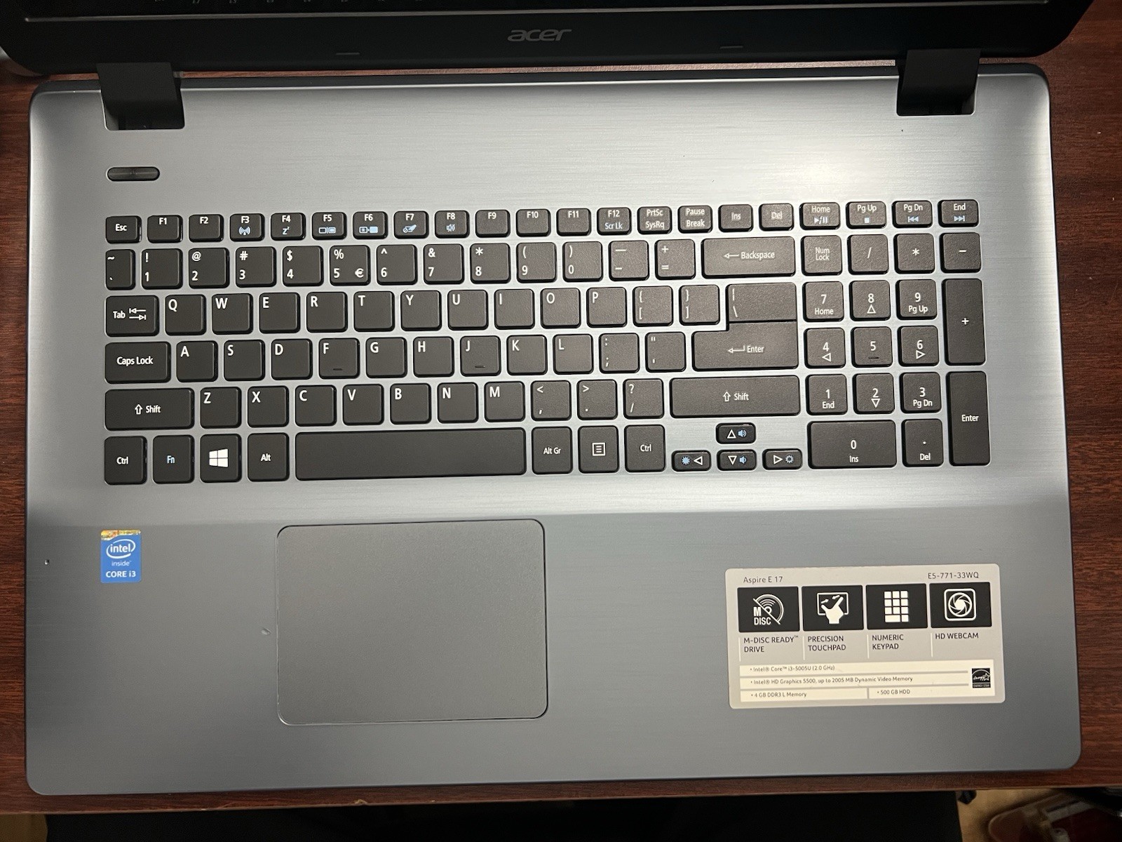 Acer Aspire E-17 (E17 E5-771) 17″ Intel Core i3 Processor | For Parts/Repair