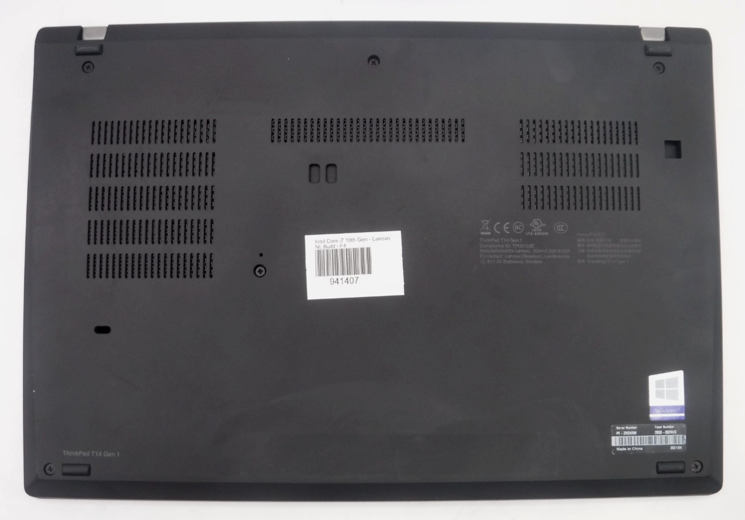 Lenovo ThinkPad T14 Gen 1 i7-10510U 1.8GHz 16GB RAM 14 in 256GB NVMe Win 11 Pro