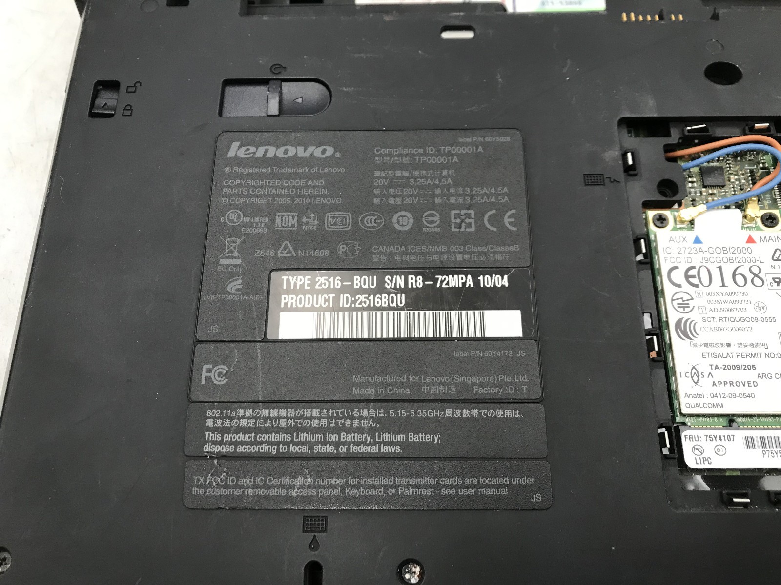LENOVO THINKPAD T410i – FOR PARTS/REPAIR – INTEL I3 330M – NO RAM -READ DESC- BB