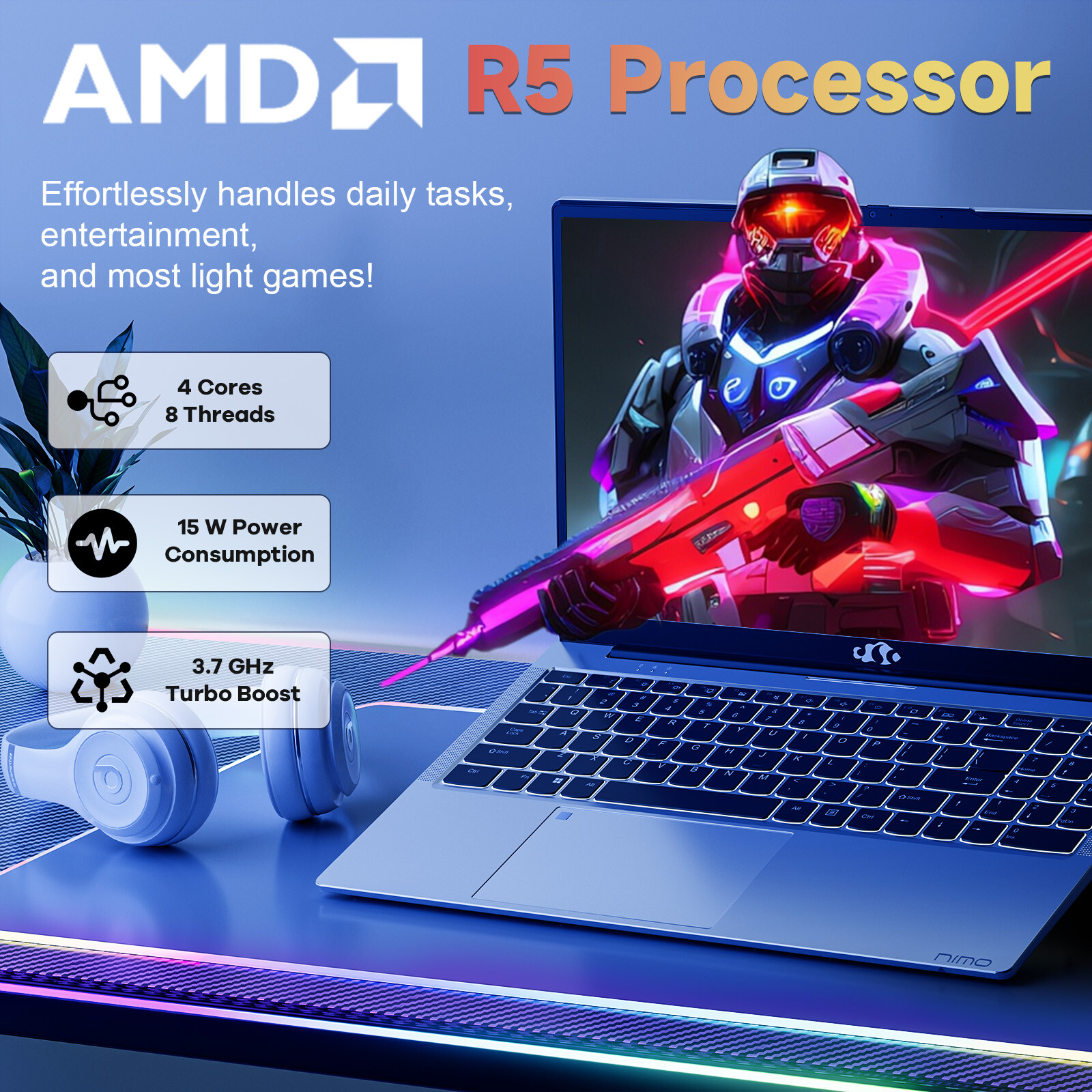 NIMO 15.6″ FHD Laptop Beat i3-1215U 32GB RAM 1TB SSD Fingerprint BacklitKB Win11