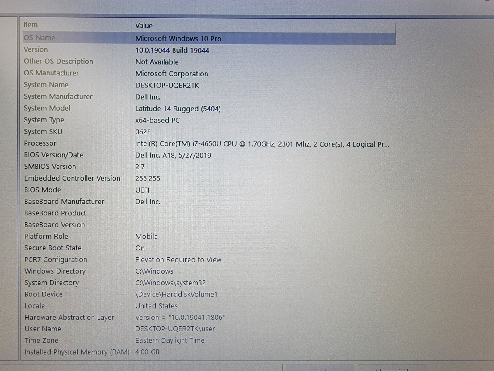 Dell Latitude 14 RUGGED 5404 14″_i7-4650U_8GB_500GB HDD_No Battery_Win 11