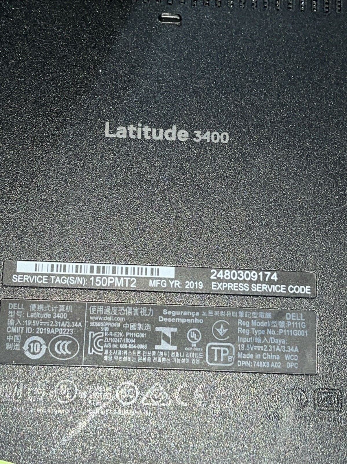DELL LATITUDE 3400 INTEL CORE I7-8565U 16GB RAM NO HD
