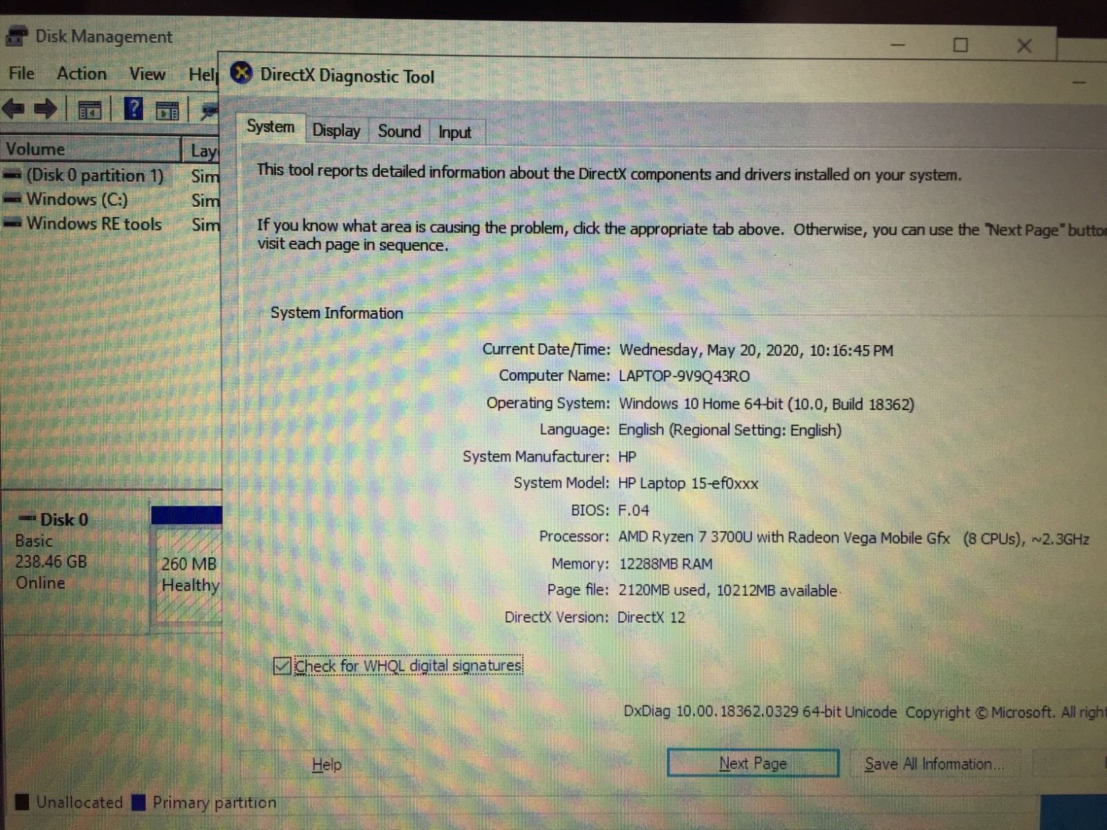HP 15-ef0875ms 15.6″ Touchscreen Laptop/AMD Ryzen 7-3700U/12GB RAM/256GB SSD/W10